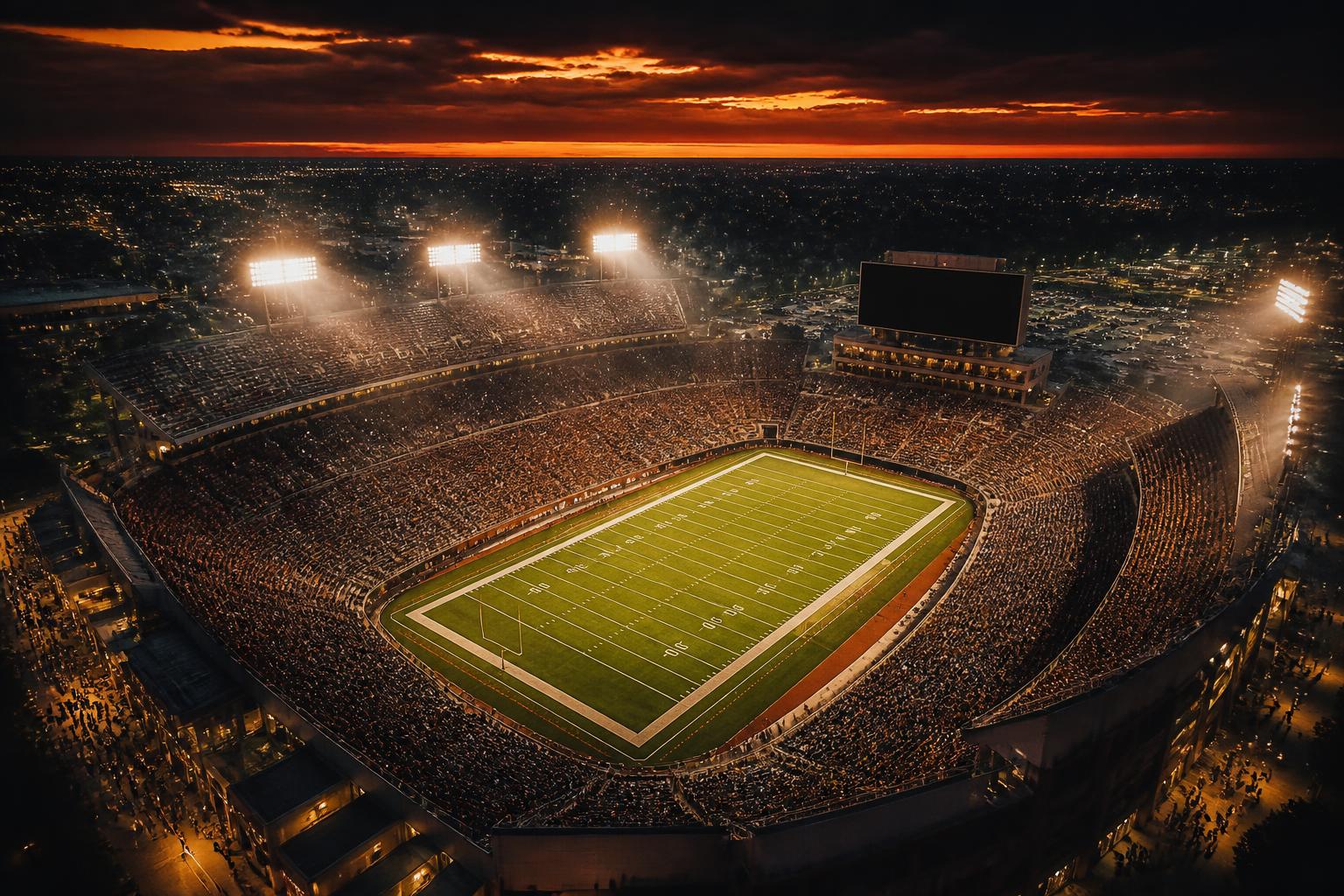 THE BYE stadium under lights